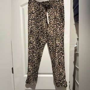 Aqua (Bloomingdales) leopard print joggers size L